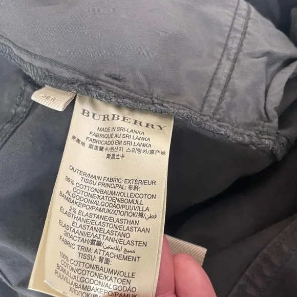 BURBERRY {38R} Men's Cotton Pants / Jeans Styling Charcoal Gray Straight Leg - Picture 8 of 8